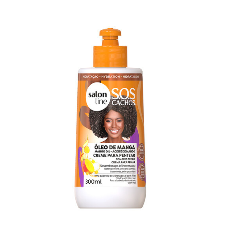 Salon Line Pentaar SOS Ölcreme Mit Mangoöl & Keratin – 300 Ml, Für Locken – Spendet Feuchtigkeit & Glanz
