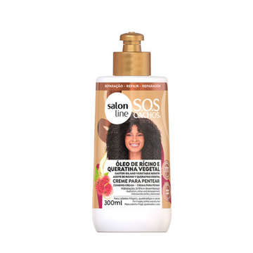 Salon Line SOS Cachos Rícino e Queratina Vegetal Creme de Pentear 300ml