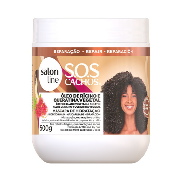 Salon Line SOS Cachos Rícino e Queratina Máscara 500g